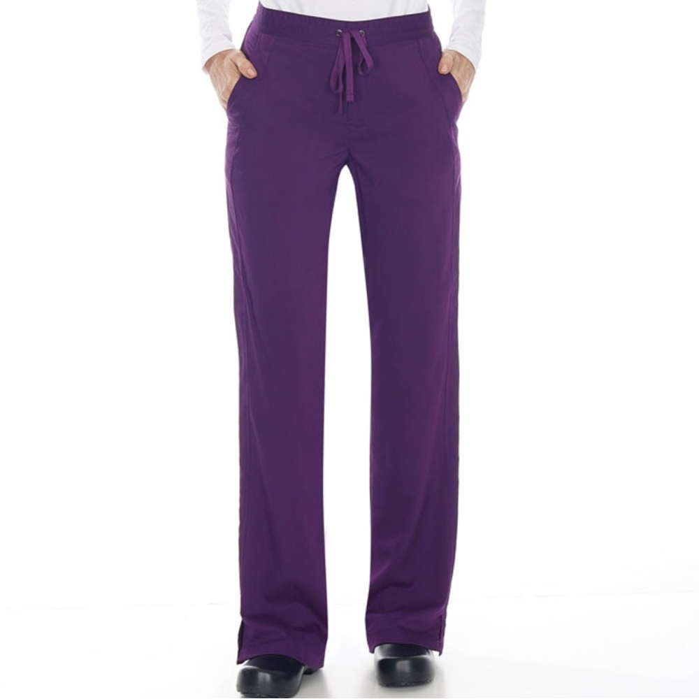 Healing Hands Purple Scrub Set Top and Bottom